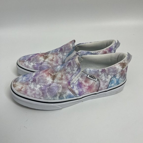 Vans Asher Heart Tie Dye Multi Canvas Slip On Skate Shoes-Asst Sz 6 - Picture 4 of 8